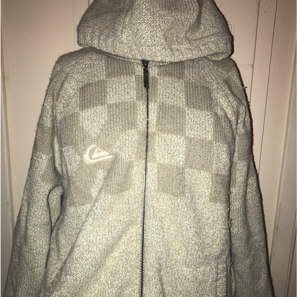 Vintage Quicksilver Sherpa-Lined Knitted Hood Jacket